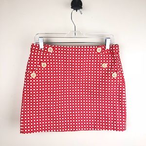 J Crew Mod Geo Print Button Skirt Size 4